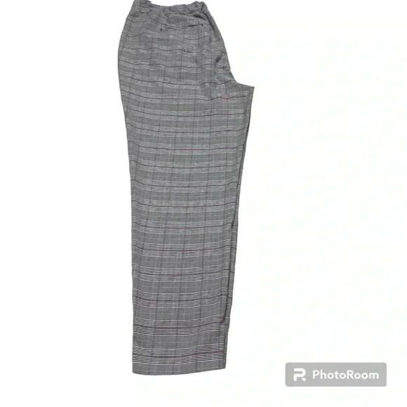 Nine West Plaid gray whit red women's ankle  pants size large - Picture 2 of 6